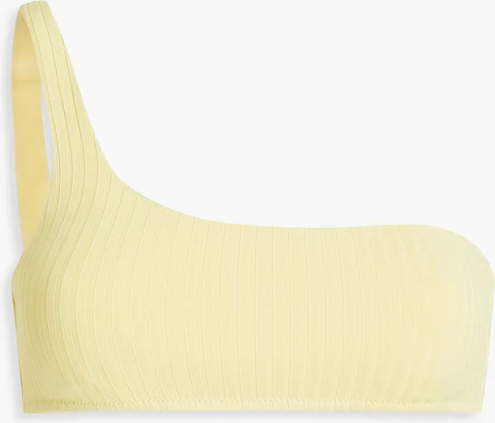 One-shoulder ribbed bikini top