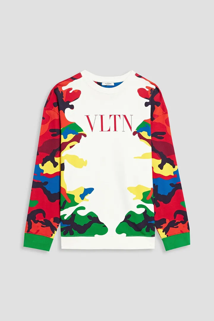 Printed French cotton-blend terry sweatshirt