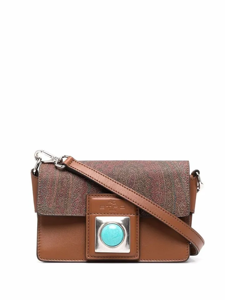 Paisley jacquard stud-embellished tote bag
