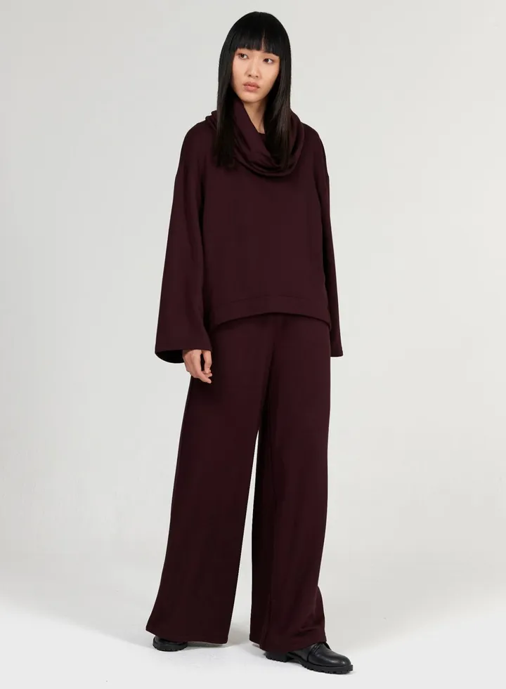 Cowl-Neck Fleece Top