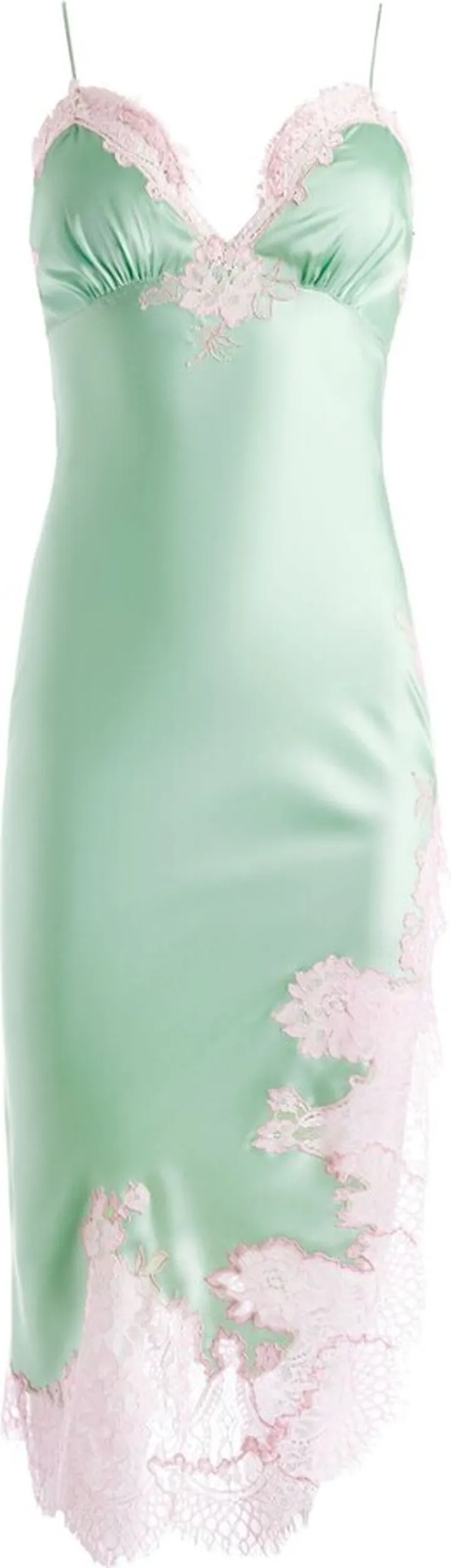 Kerr lace-trim asymmetric slip dress