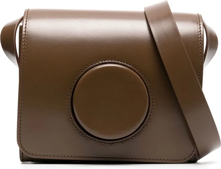Brown Camera Boxy Crossbody Bag