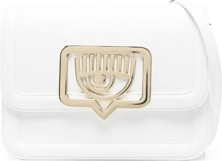 Eyelike-plaque shoulder bag