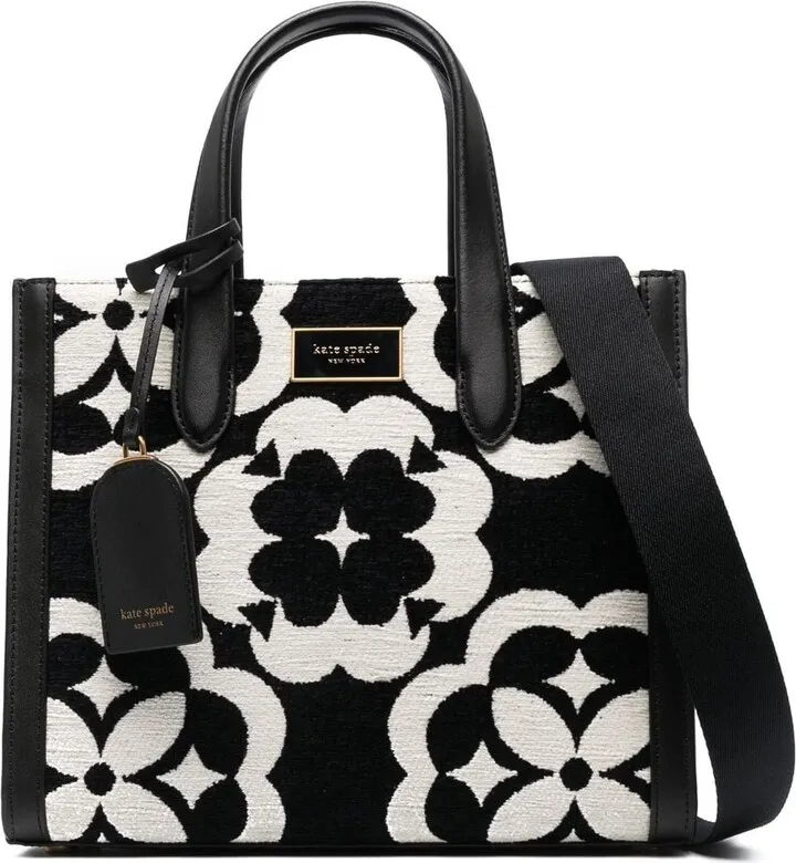 small Flower Monogram chenille tote bag