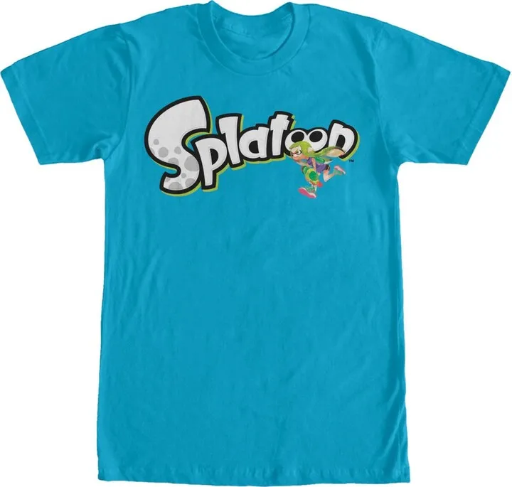 Men's Nintendo Splatoon Logo T-Shirt - Turquoise - Small