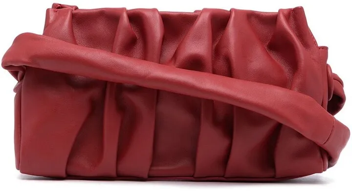 Vague gathered leather shoulder bag
