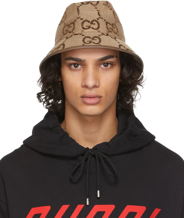 Gucci Beige Canvas GG Fedora