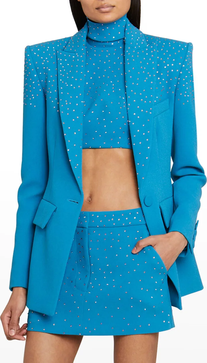 Henley Strass Turtleneck Crop Tank Top