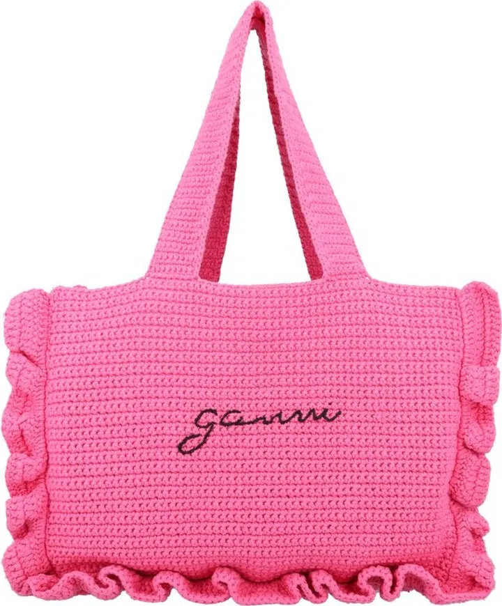 Ganni Crochet Frill Tote Bag