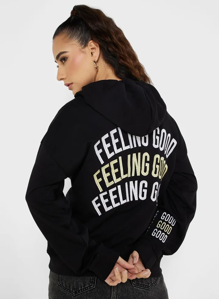 Graphic Zip Thru Hoodie