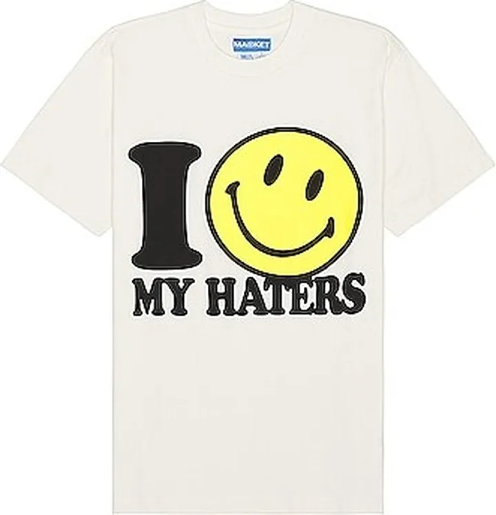 Market Smiley Haters T-shirt in Cream