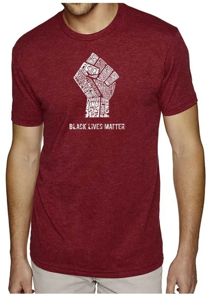 La Pop Art Men's Premium Word Art Black Lives Matter T-shirt