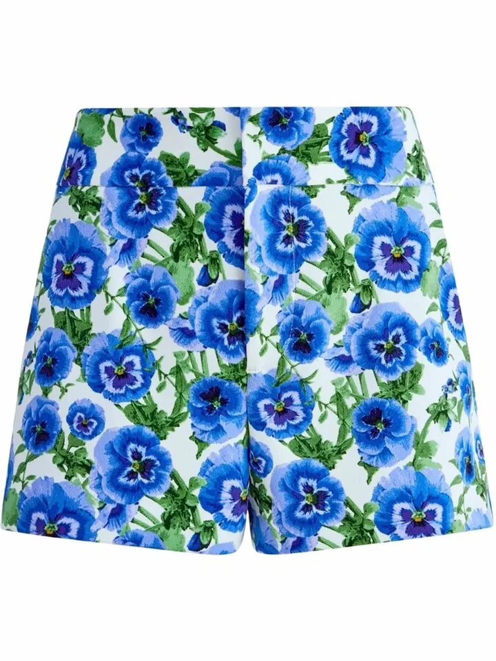 Cady pansy-print shorts