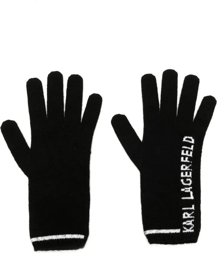 Intarsia-Knit Logo Gloves