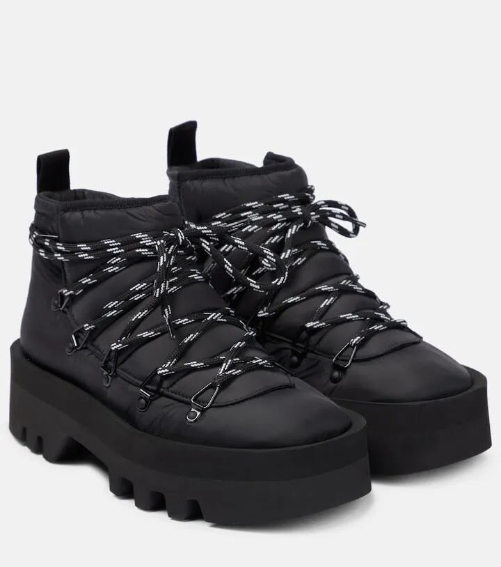 Padded lace-up ankle boots