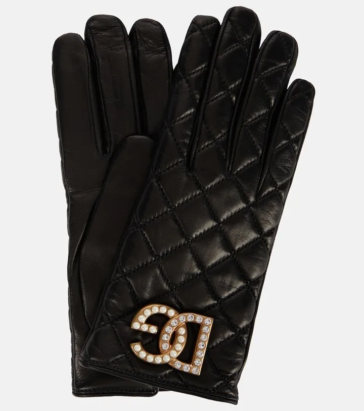 DG quilted leather gloves