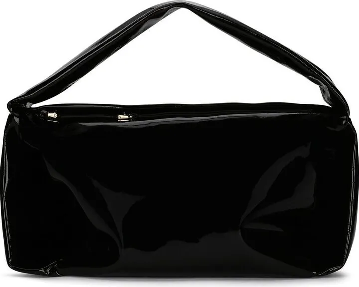 Soft patent leather shoulder bag