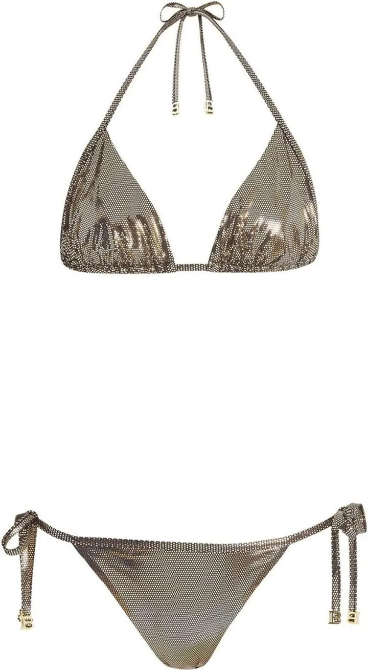 Metallic-Effect Bikini Set