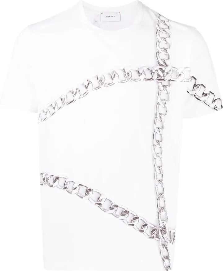 chain-link print T-shirt
