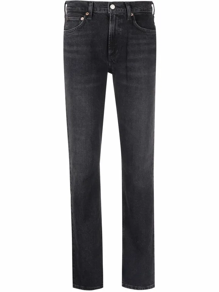 Mid-Rise Slim-Leg Jeans