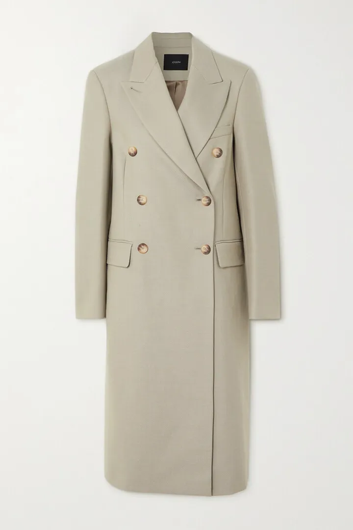 Joseph - Cornwall Double-breasted Wool-blend Gabardine Coat - Brown