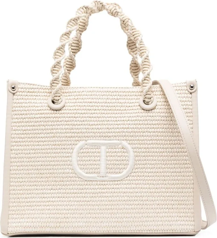 Embroidered-Logo Detail Tote Bag