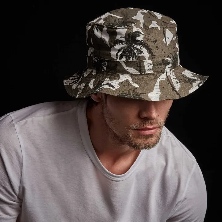 Camo Palm Print Bucket Hat