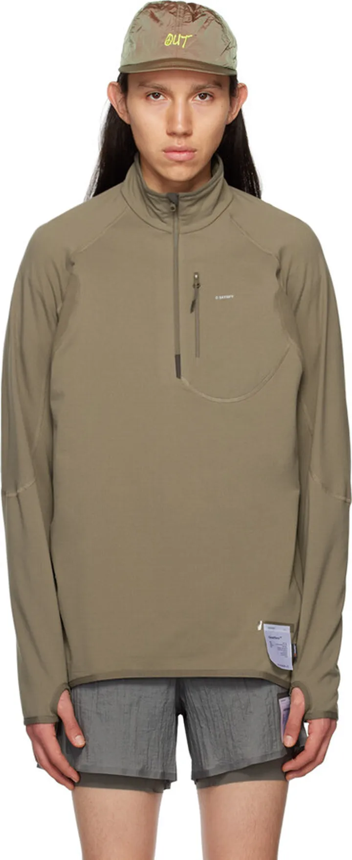 Satisfy Taupe Half-Zip Sweater