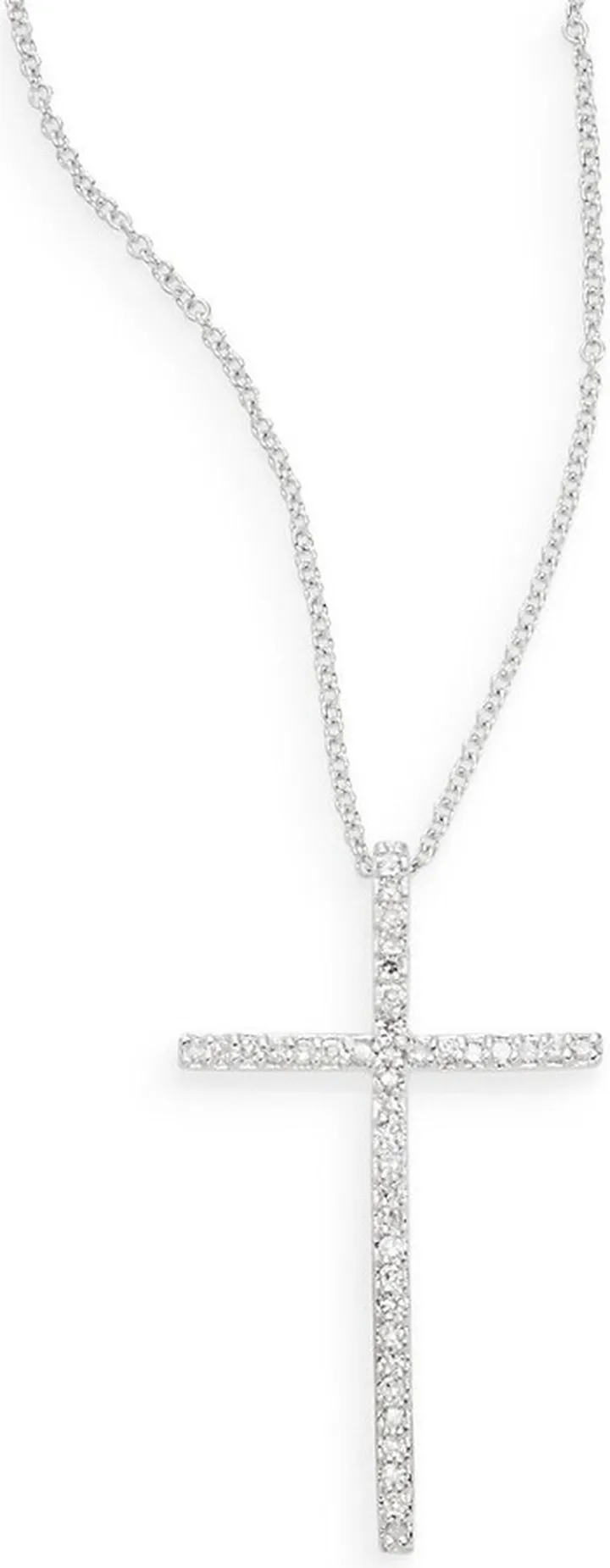 Women's Diamond & 14K White Gold Cross Pendant Necklace