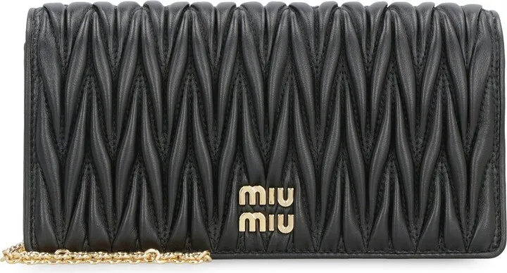 Miu Miu Matelassé Logo Plaque Crossbody Phone Bag