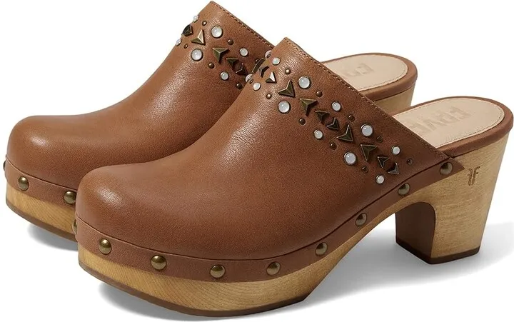 Frye Jessica Studded Clog (Tan) Women's Shoes