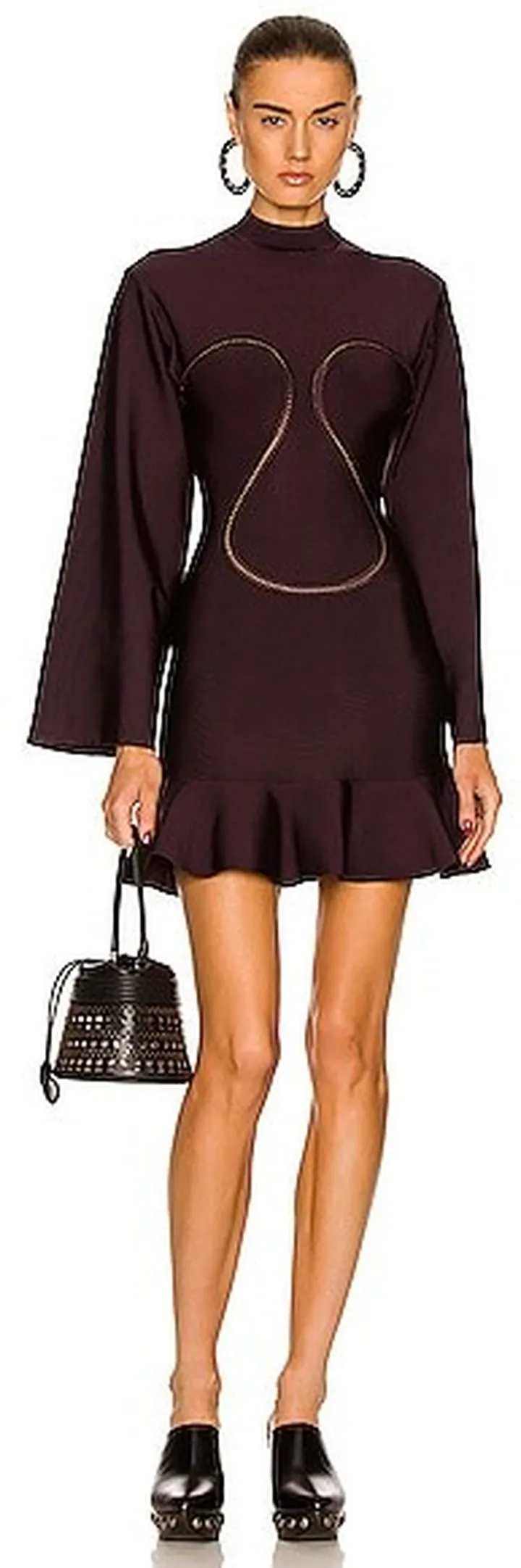 ALAÏA Skater Dress in Purple