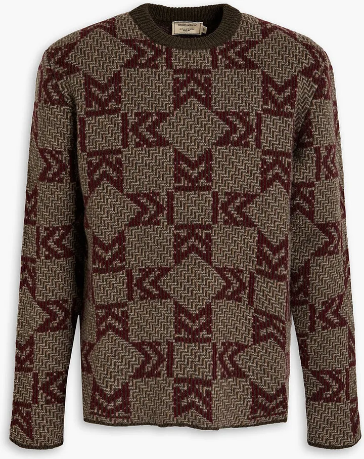 Jacquard-knit wool sweater