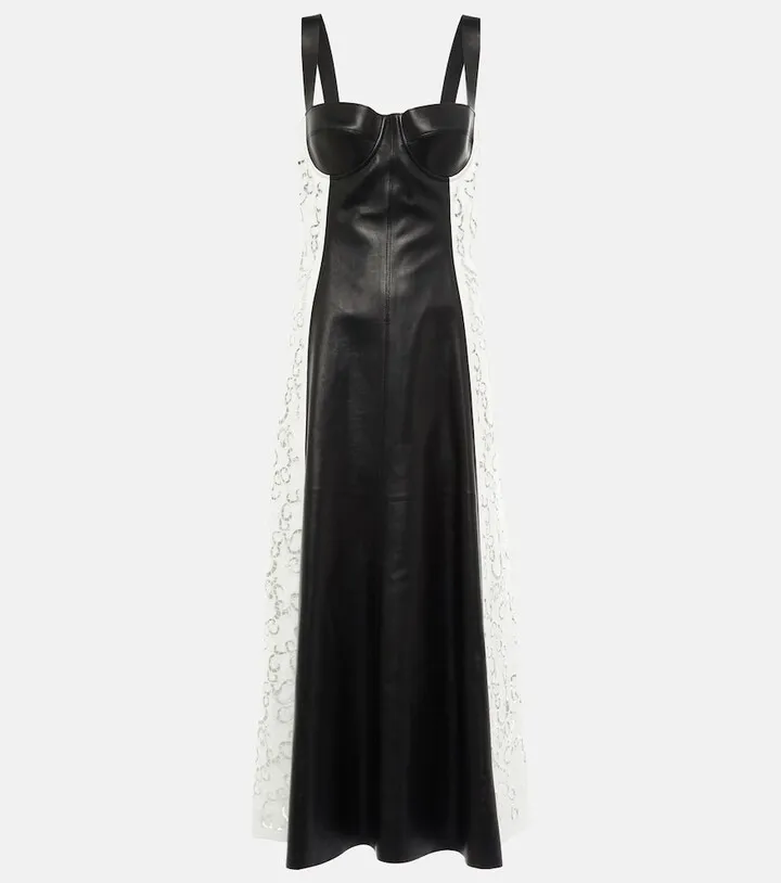 Abami leather midi dress