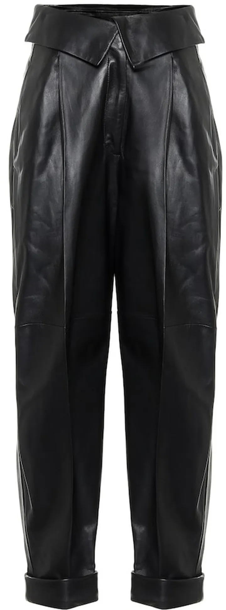 Cropped leather pants