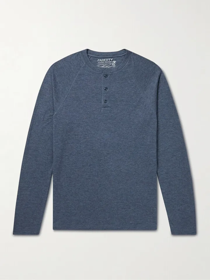 Pima Cotton and Modal-Blend Henley T-Shirt