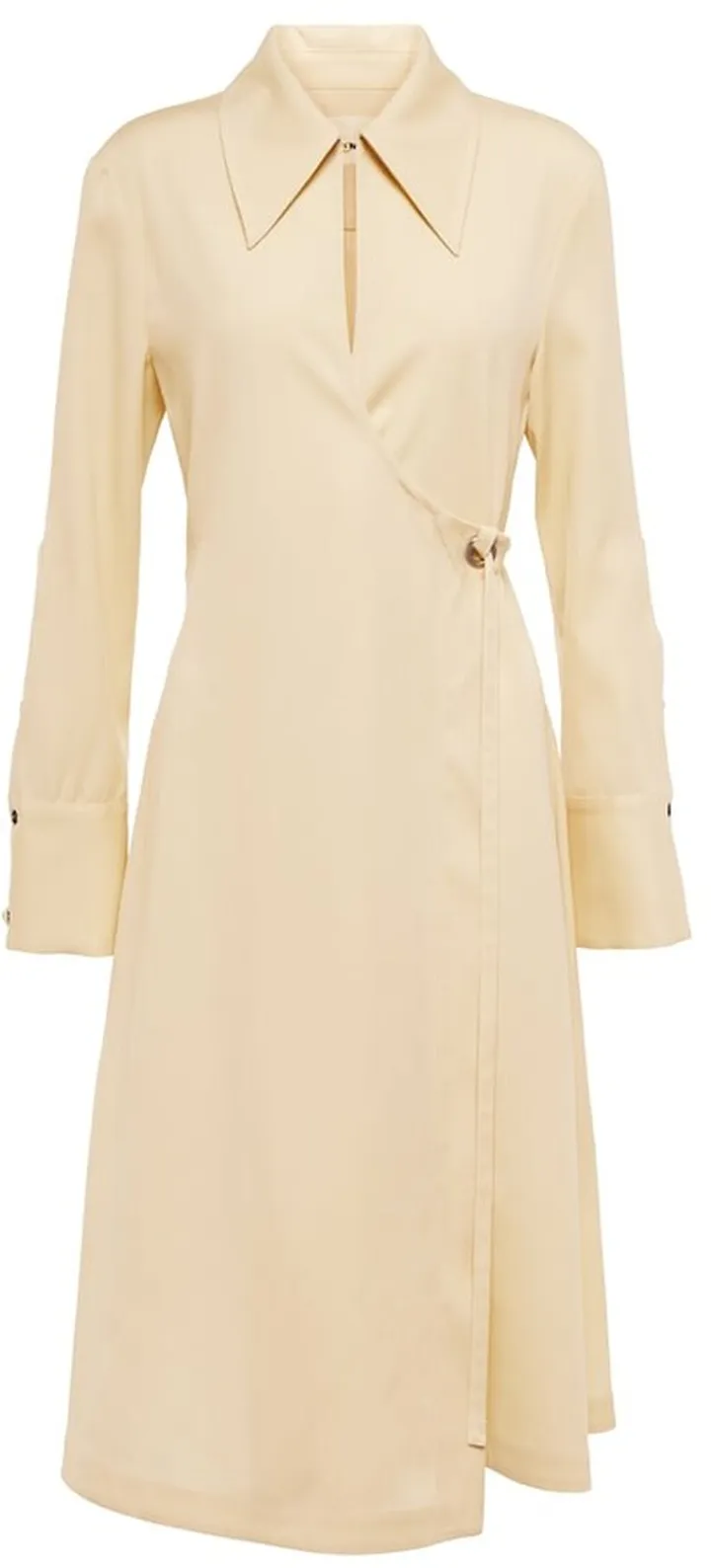 Wool twill wrap dress