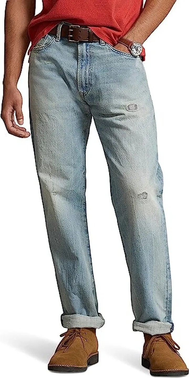 Polo Ralph Lauren Vintage Classic Fit Distressed Jeans in Buckbrook Light (Buckbrook Light) Men's Jeans