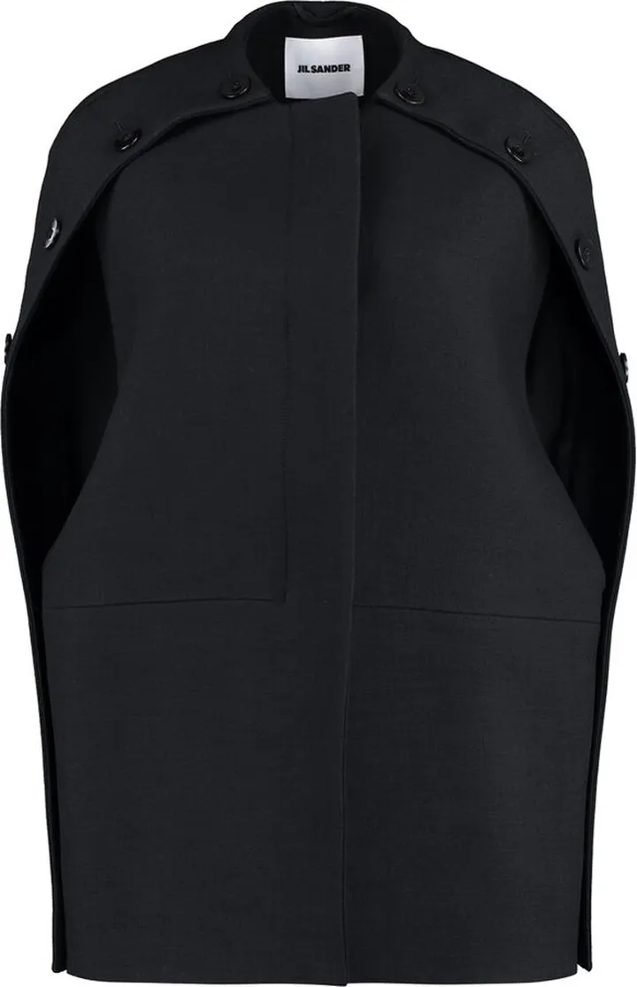 Jil Sander Button-Detailed Sleeveless Cape