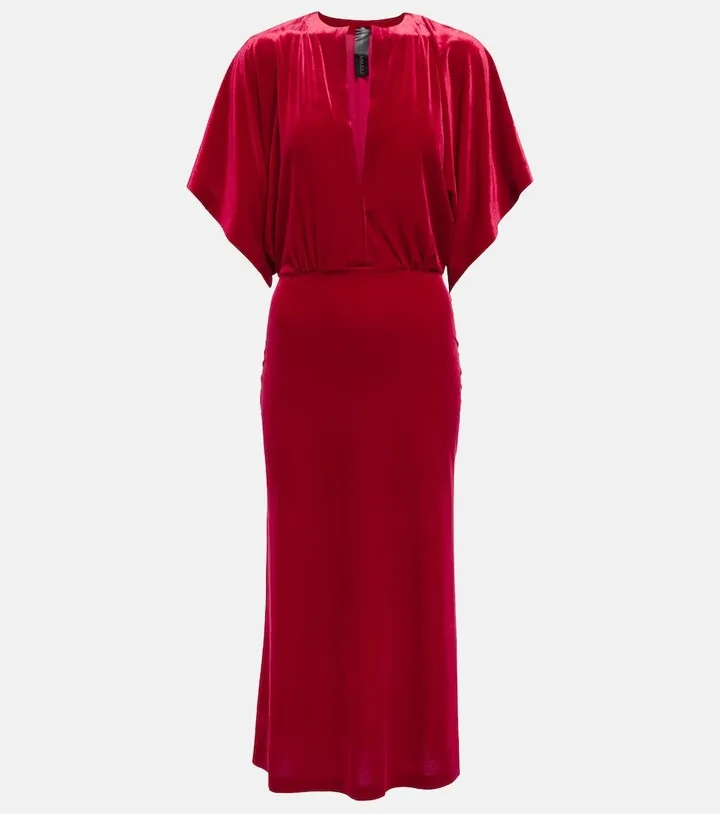 Obie velvet midi dress