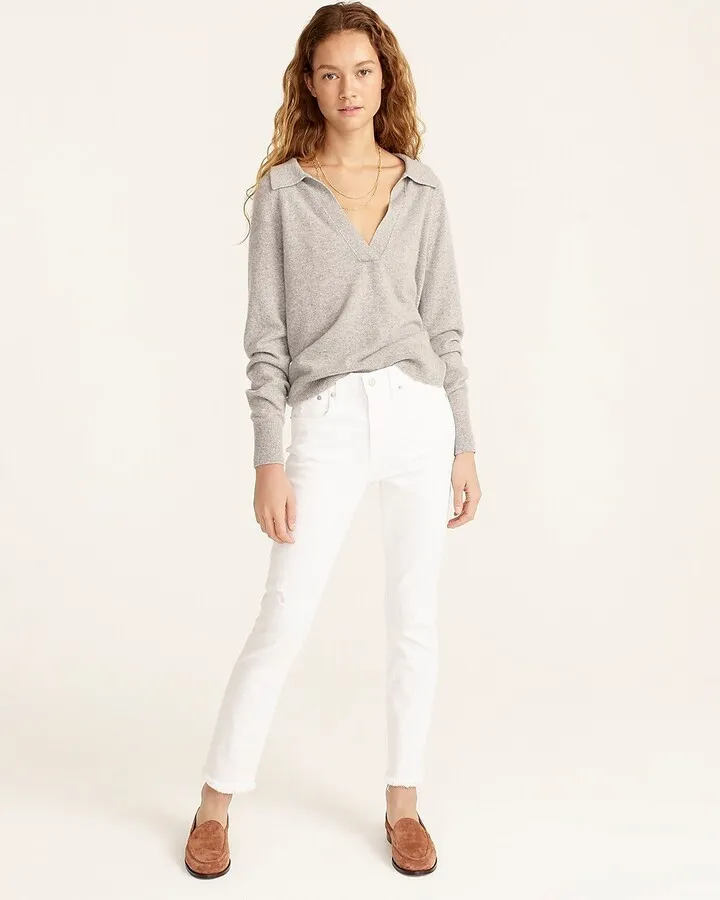 Slim boyfriend jean in white