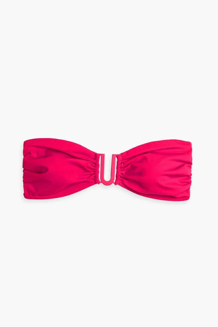 Ruched bandeau bikini top
