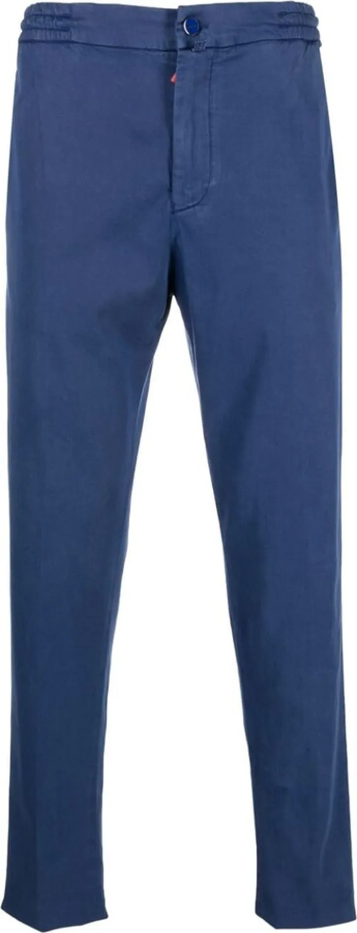 Elasticated-Waist Straight-Leg Trousers