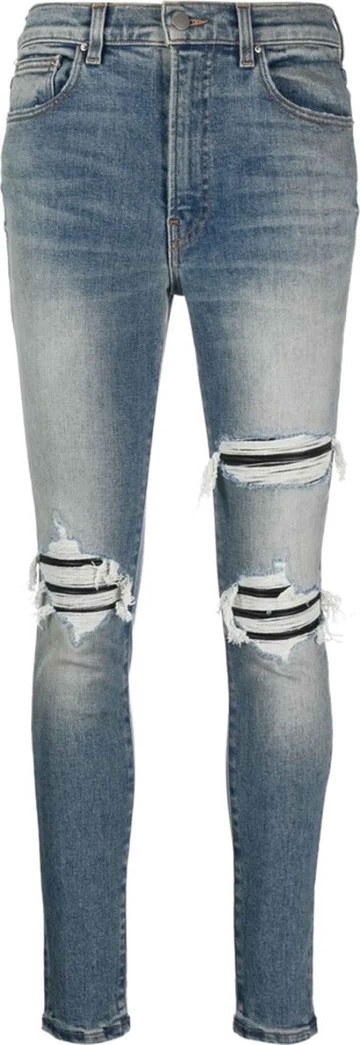 Distressed High-Waist Cropped Jeans