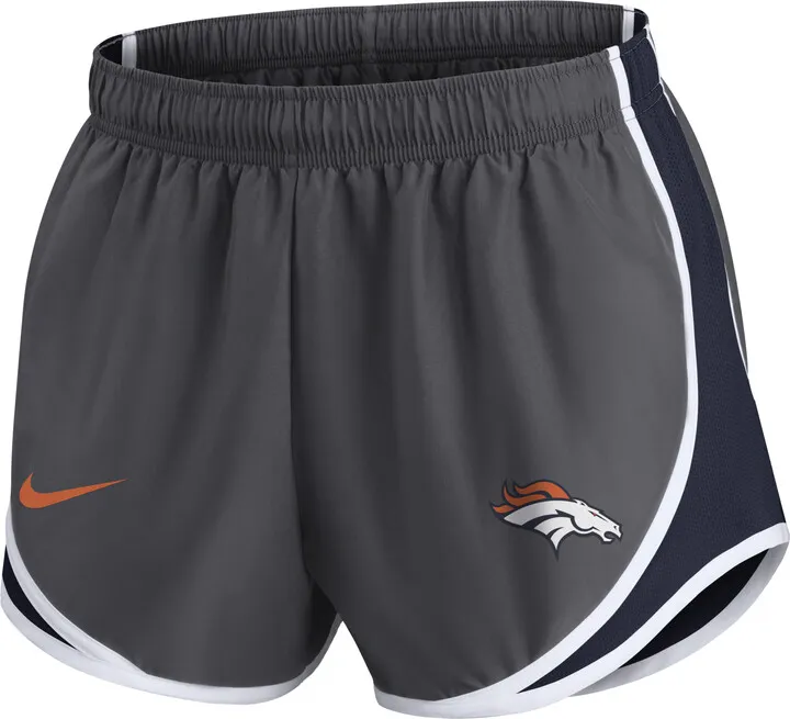 Nike Women's Dri-FIT Logo Tempo (NFL Denver Broncos) Shorts in Grey
