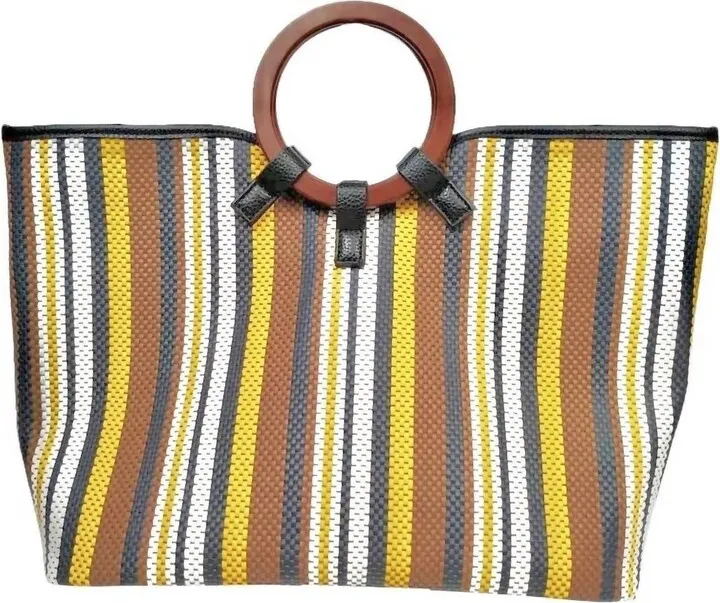 Woven Tote Bag in Striped