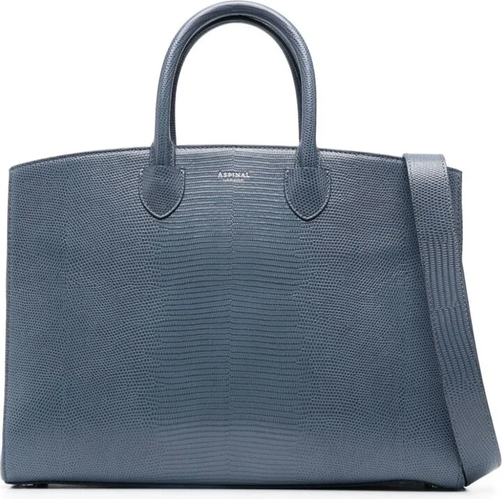 medium Madison lizard-effect tote bag