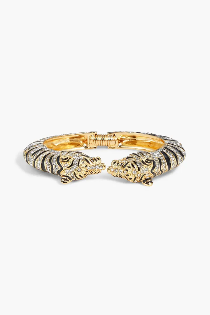 Gold-tone crystal and enamel bracelet