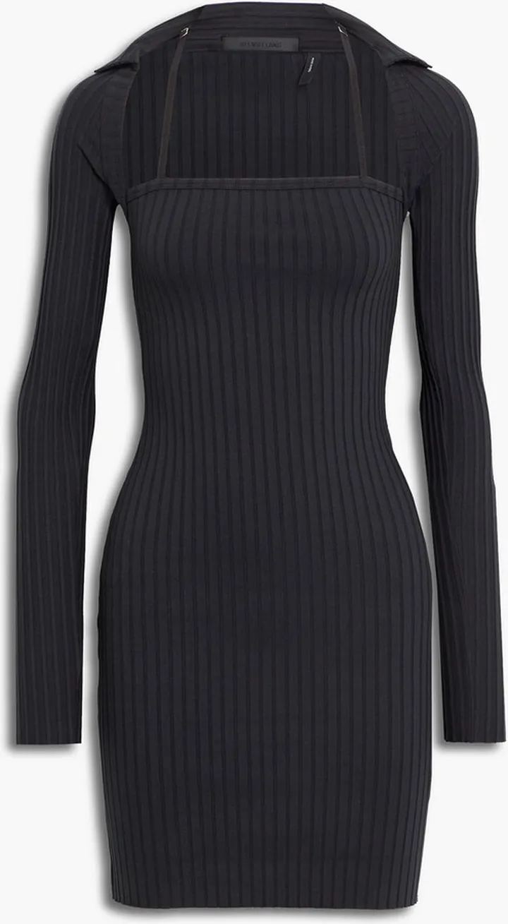Ribbed-knit pima cotton-blend mini dress