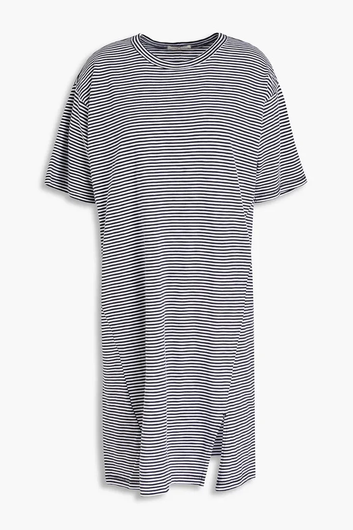 Striped organic Pima cotton-jersey dress